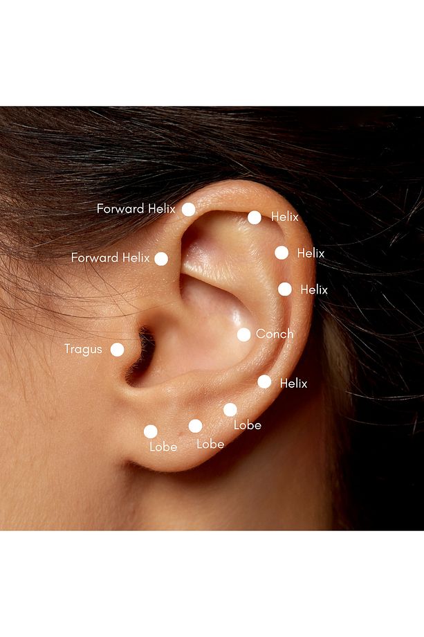 14 Ayar Altın Taşlı Çiçek Piercing / Tragus, Helix - 2