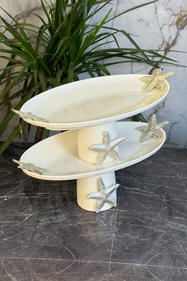 Silver Starfish Tableware Service Presentation Set