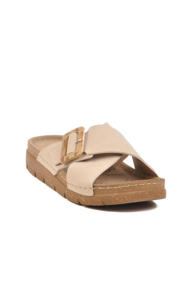Beige Women's Slippers Bento 117.001 Z