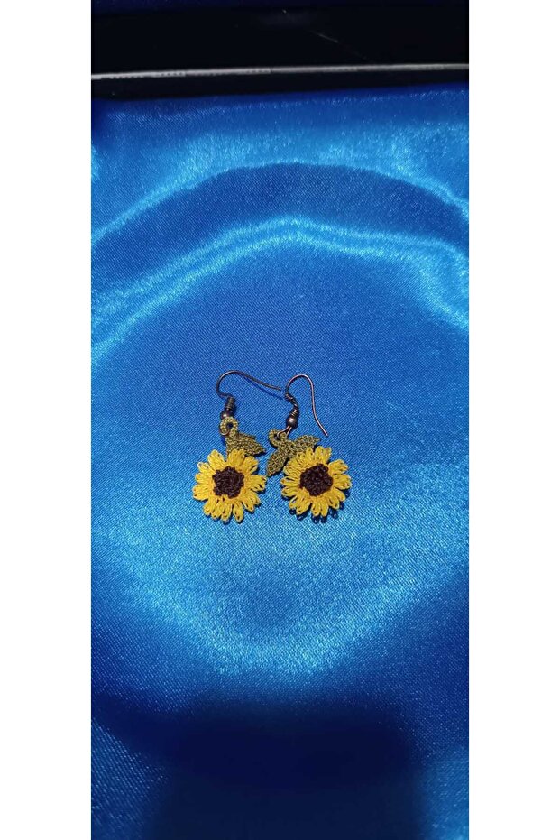 Handmade needle lace earrings