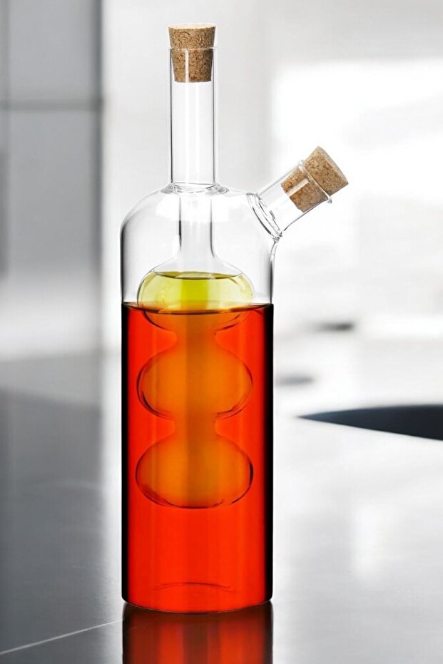 Çift Hazneli Cam Yağdanlık & Sirkelik – 260 ml Zarif Tasarım - 2