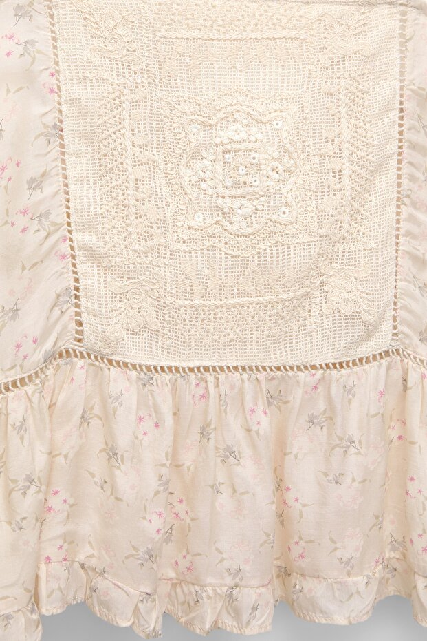 Çiçek işlemeli top - 7