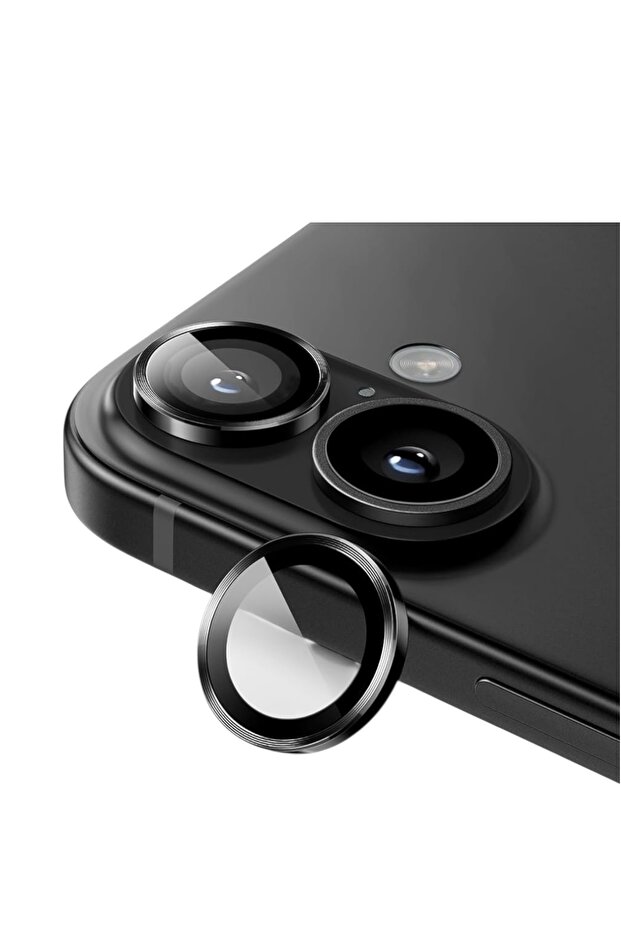 مجموعة حماية عدسة الكاميرا المتوافقة مع هاتف iPhone 16 / 16 Plus مكونة من قطعتين