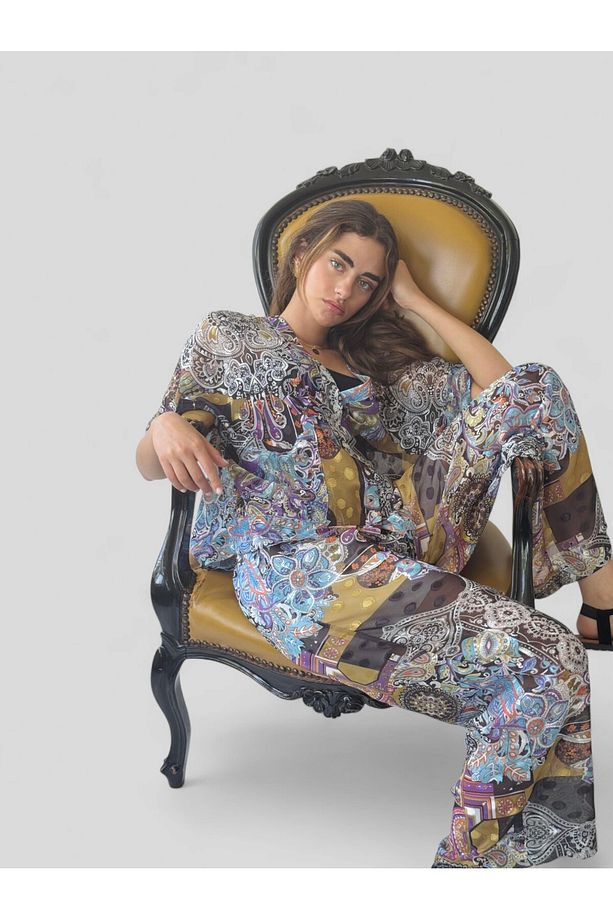 Tasarım Şort Astarlı Şifon Pantolon Kadın Açık Mavi - 3