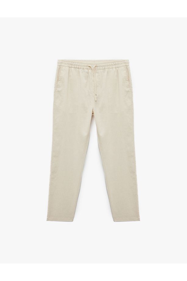 Cep Detaylı Regular Fit Beli Bağcıklı Yazlık Pantolon - 3