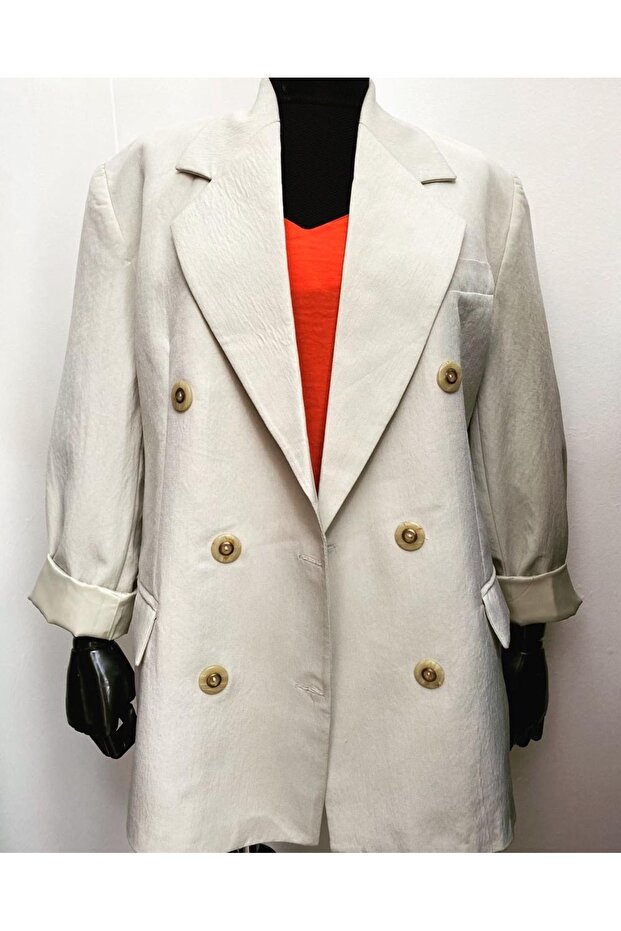 Bej Renk Blazer Ceket - 2