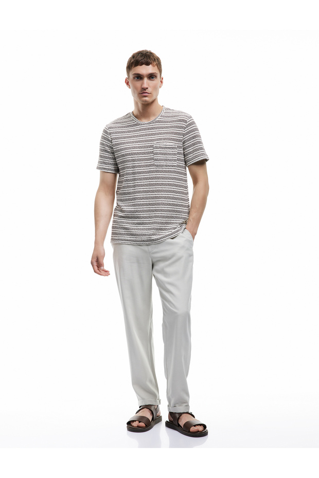 Viscose Pocket Detailed Rayon Tapered Waist Lace-Up Trousers