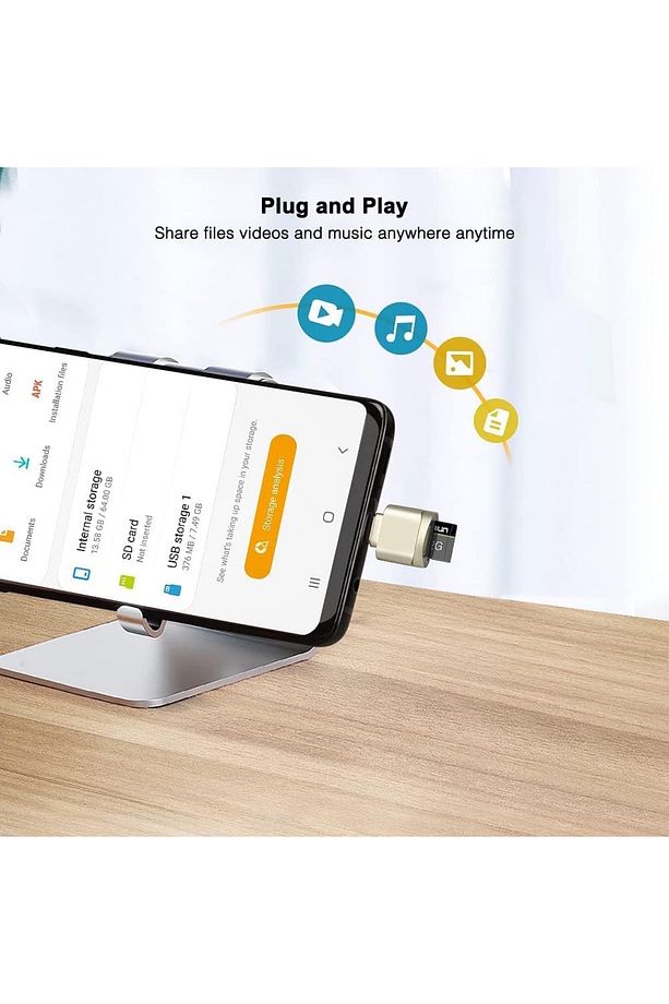 Type-C To Micro SD/TF Metal Card Reader Okuyucu Adaptörü iPhone/Samsung/Xiaomi/Macbook/iPad/TabletPC - 2