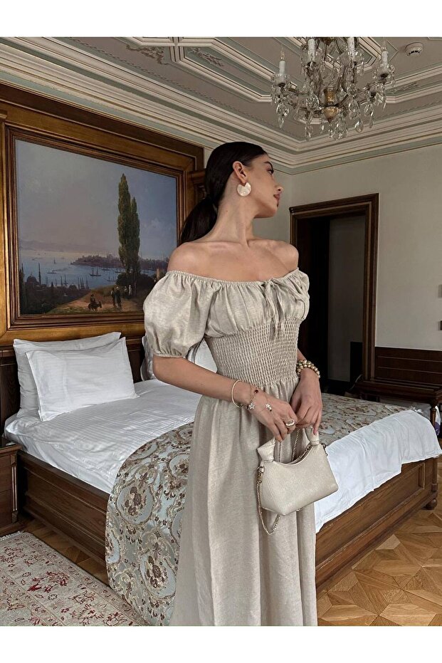 Rochie Gipeli crem pentru damă - 3