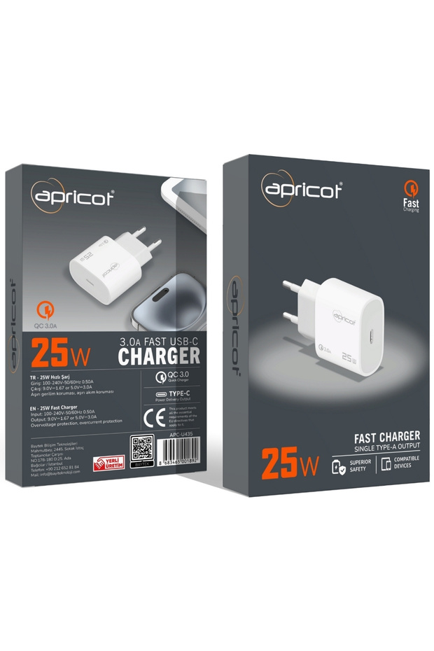 APC-U435 25W PD Beyaz Hızlı Ev Şarj Adaptörü - 4
