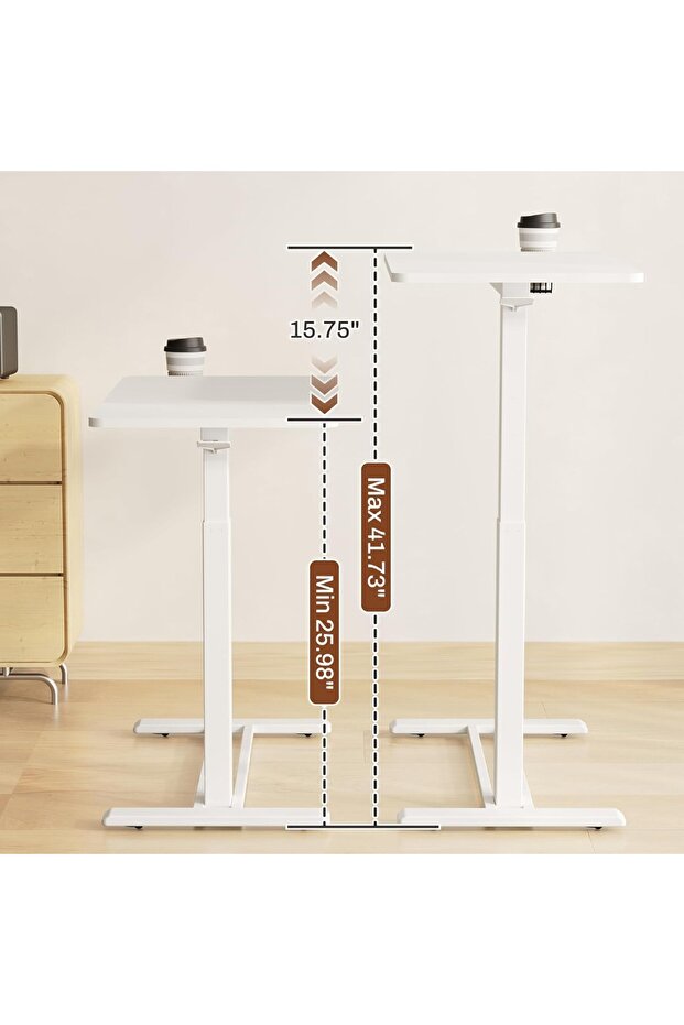 FLEXISPOT Mobile Standing Desk with Wheels, Height Adjustable with Rolling Sit Stand Desk - White - 4