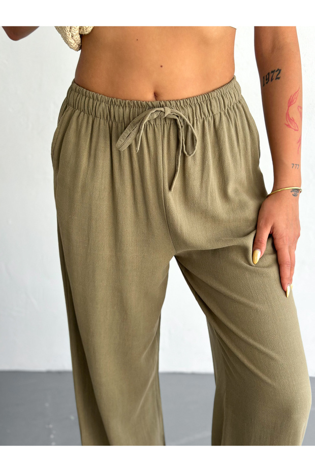 Comfortable Fit Basic Linen Trousers - 3