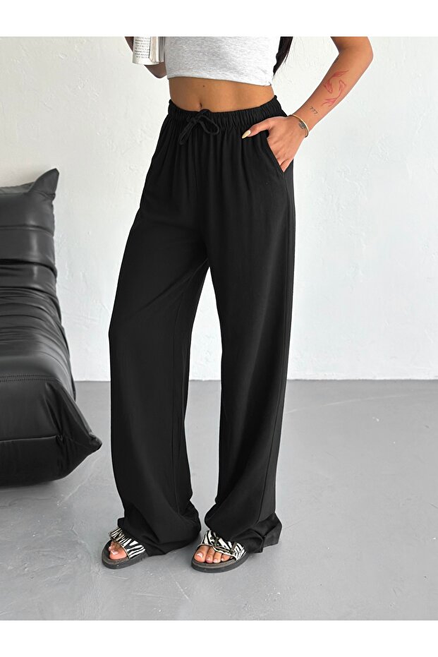 Comfortable Fit Basic Linen Trousers - 8