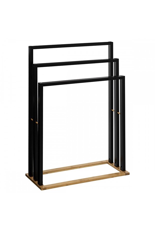 Čierny vešiak na uteráky Alfred, drevený, 55 x 24 x V 82 cm - 1