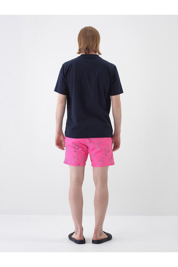 Erkek Pembe Regular Fit Deniz Şortu - 5