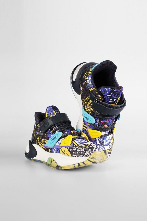 Universe Baskılı Unisex Çocuk Lacivert Sneaker - 3
