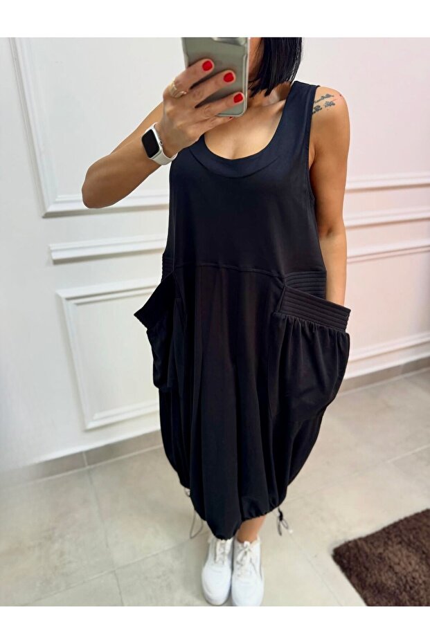 Style Askılı Kargo Cep Elbise - 2