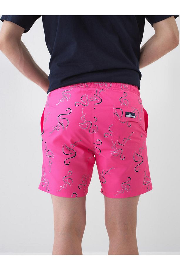 Erkek Pembe Regular Fit Deniz Şortu - 4