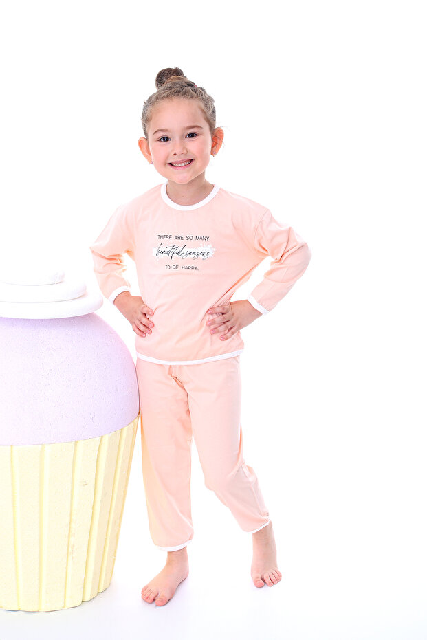 Girls' 100% Cotton Patterned Comfortable Pajama Set-Soft and Skin Friendly