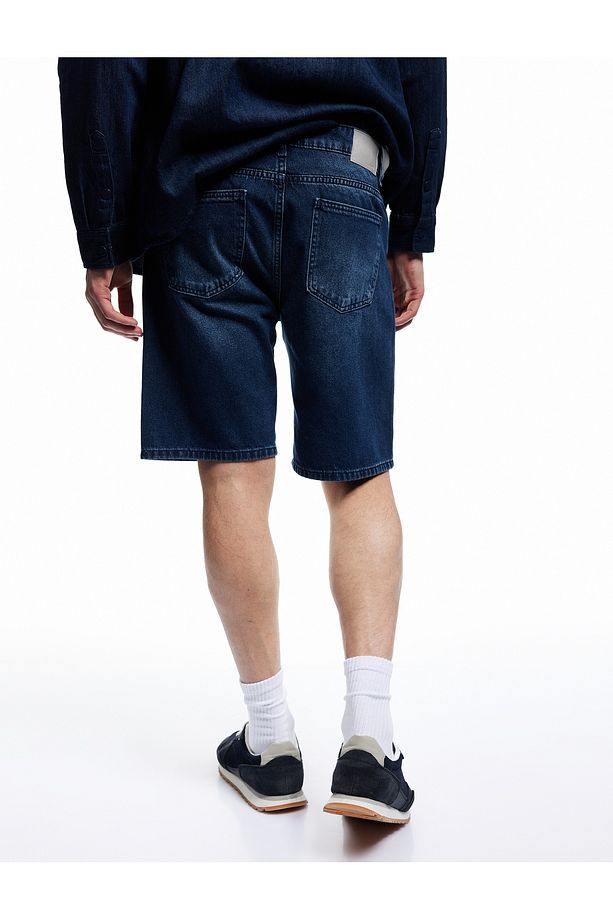 Normal Bel Pamuklu Bermuda Oversize Jean Şort - 3