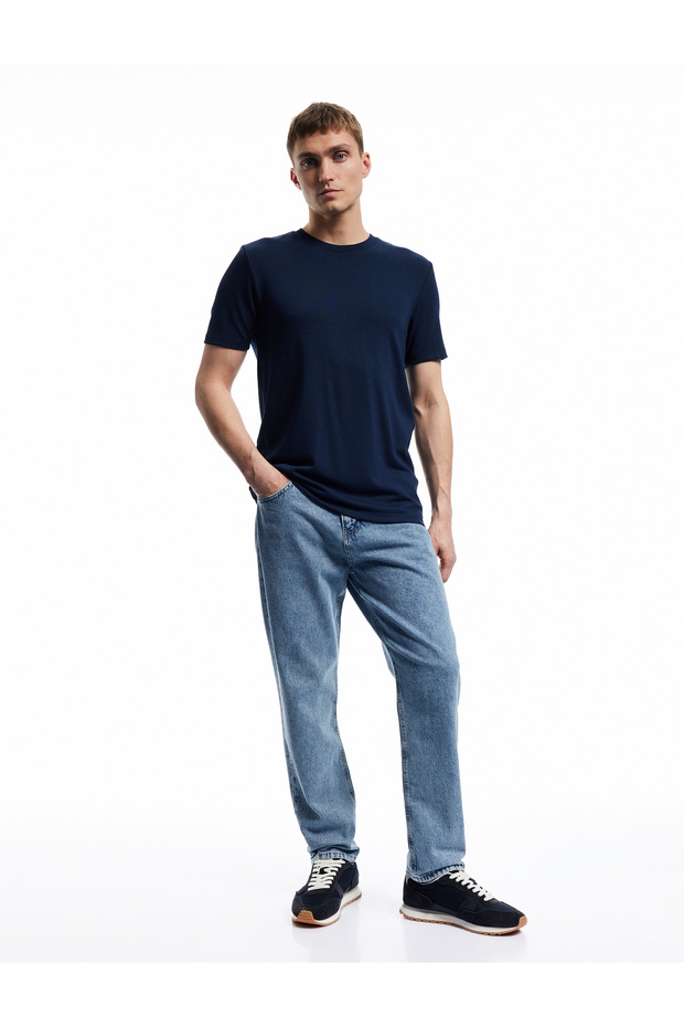 Cotton Regular Waist 90's Straight Fit Jean Trousers - Korban Jean