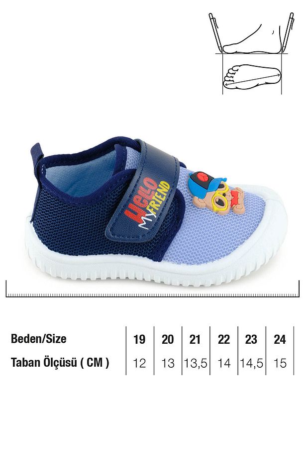 Bebe Erkek Yazlık Keten Rahat Taban Tek Cırt Cırtlı Ayarlanabilir Ev Bahçe Okul Kreş Günlük Ay - 2