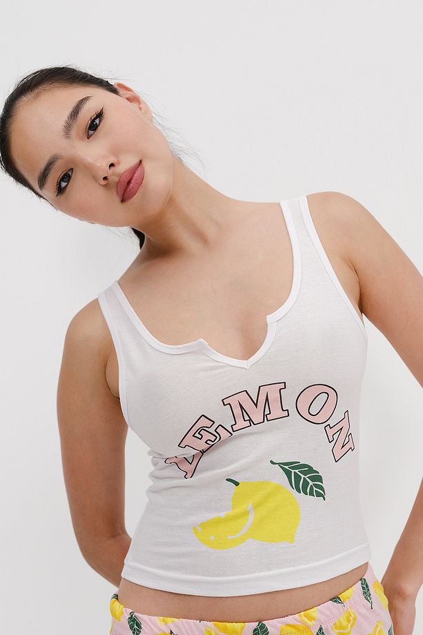 Limon Baskılı Şortlu Pijama Takımı Ş126 - 3