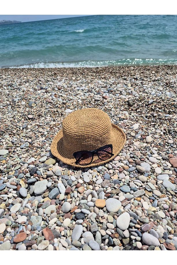 Kadın Örgü Bucket Hasır Şapka - 1