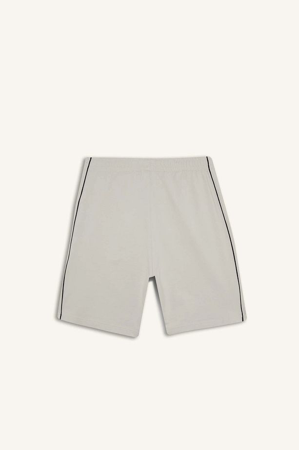 D7842 Bej DeFactoFit Standart Fit Sporcu Kısa Paça Şort - 3