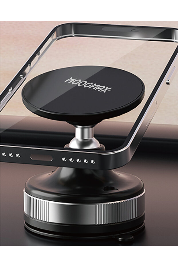 حامل جوال مغناطيسي للسيارة تثبيت قوي بشفط ودوران 360°،قاعدة متعددة الاستخدام وسهلة التحريك بدون شحن - 2