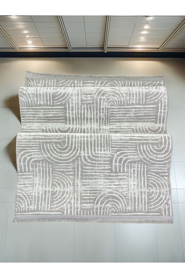 LARA Kaymaz Taban Makinede Yıkanabilir Özel Desenli Salon Halı - 5