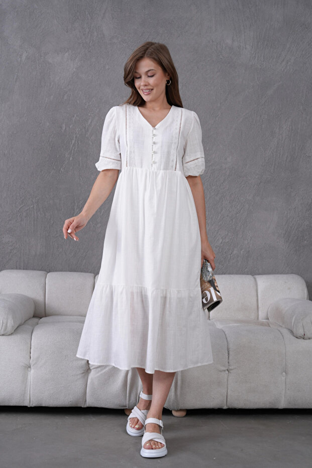 Lined Summer Comfortable Dress - 1