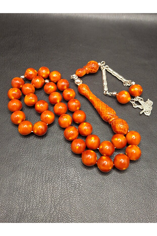 Yellow Spotted Tile Color Imame Embroidered Powder Amber Tesbig