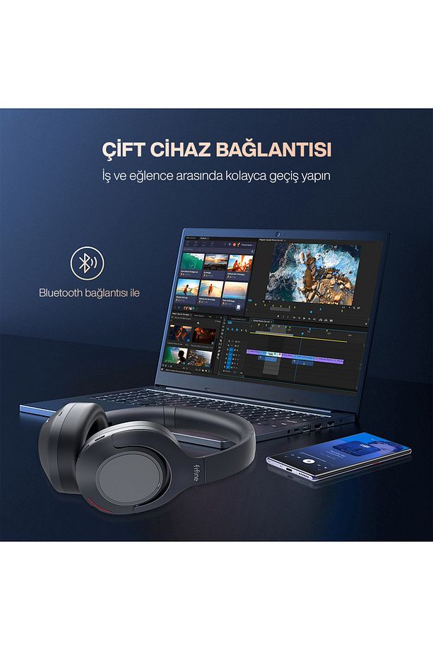 X3 Kablosuz ANC Kulak Üstü Bluetooth Kulaklık - 4