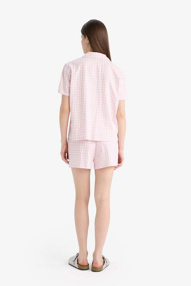 Regular Fit Pijama Takımı Kısa Kollu Üst Esnek Belli Şort-fall In Love E4337ax25sm - 6