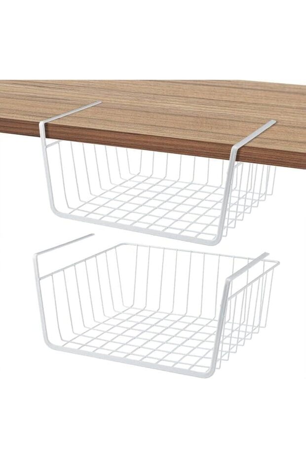 سلة تخزين كبيرة وخفيفة الوزن توضع تحت الرف - 1