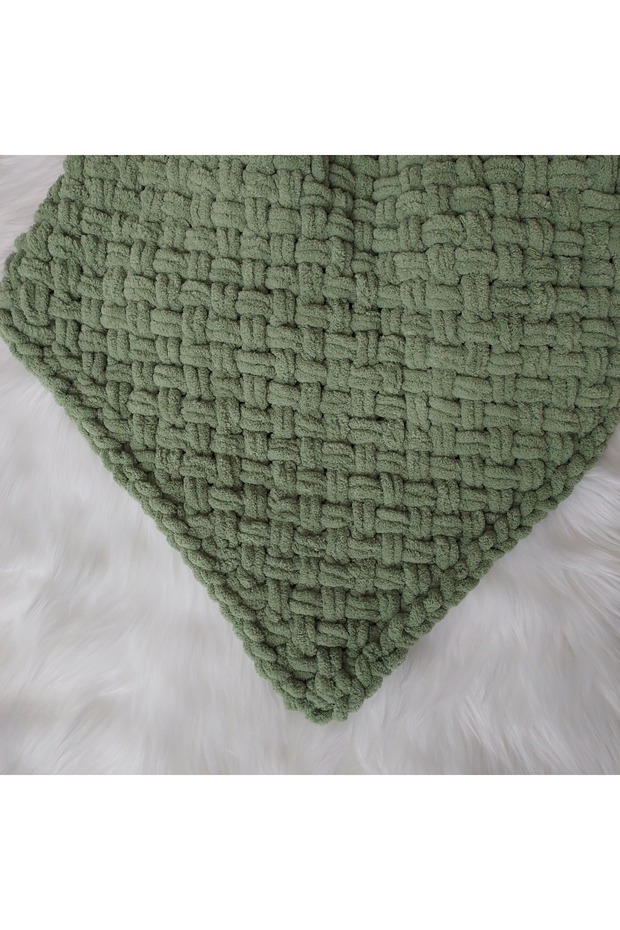 Hand Knitted Puffy Baby Blanket >Mother Baby>Plush Blanket>Baby Gift