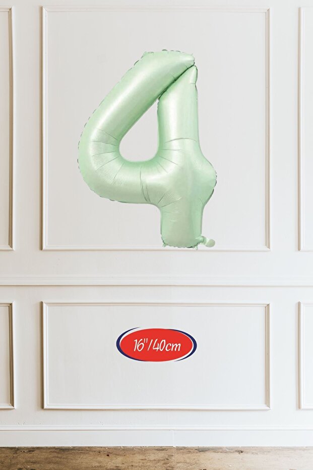 4 Years Old Green Number Balloon 16 Inch 40cm