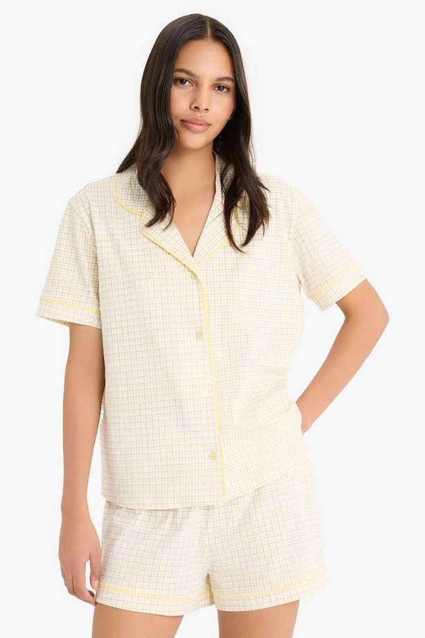 Pijama Takımı Kısa Kollu Üst Esnek Belli Kısa Şort-fall In Love E4327ax25sm - 3