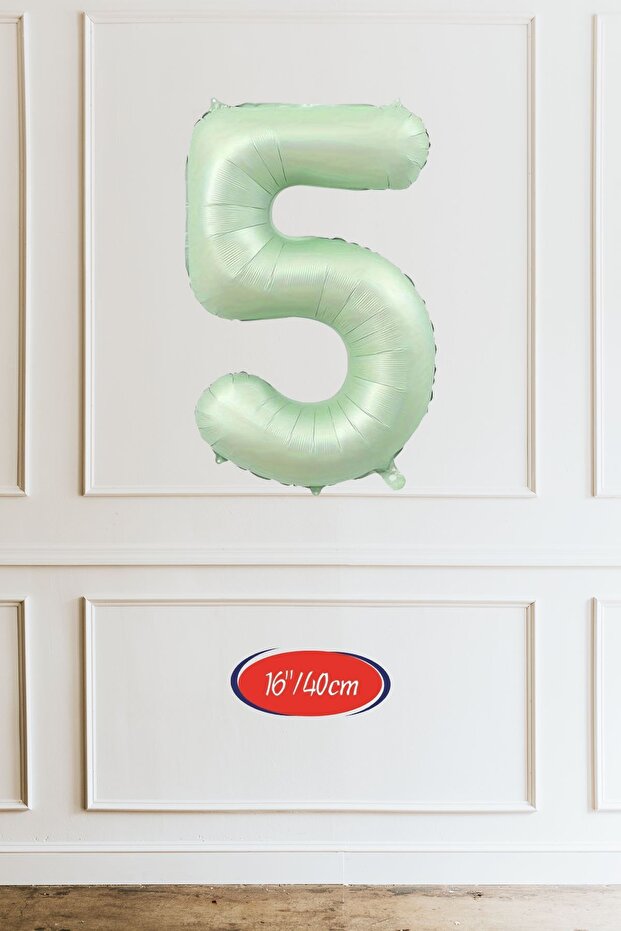 5 Years Old Green Number Balloon 16 Inch 40cm