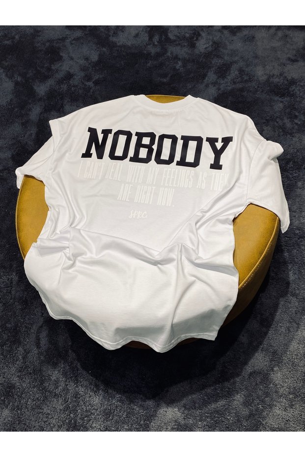Nobody 100% Cotton Relax Fit Crew Neck White Tshirt