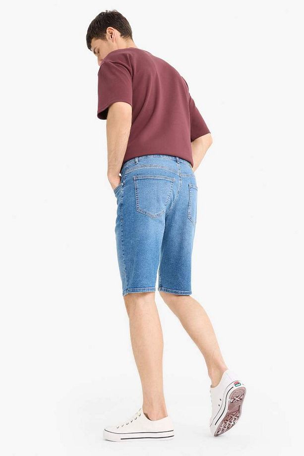 Yeni Sezon Regular Fit Jean Bermuda Şort - 8