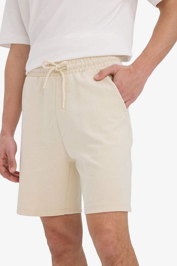 Yeni Sezon Beli Bağcıklı Cepli Basic Düz Şort - 6