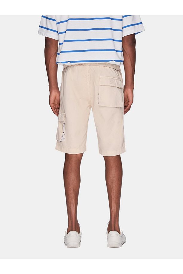 Basıc Midi Regular Gabardin Bej Şort - 3
