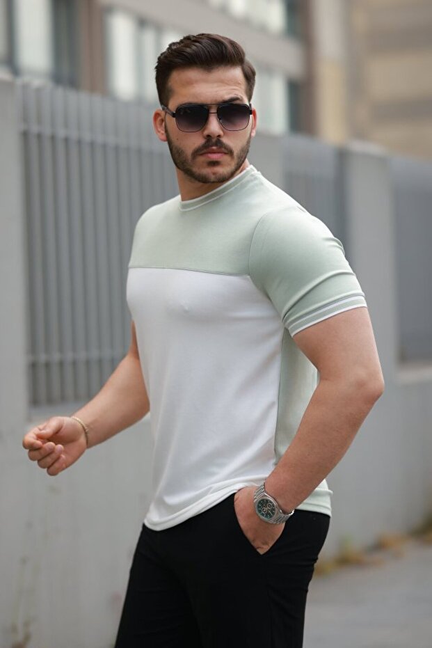 تي شيرت رجالي بأكمام قصيرة ملونة