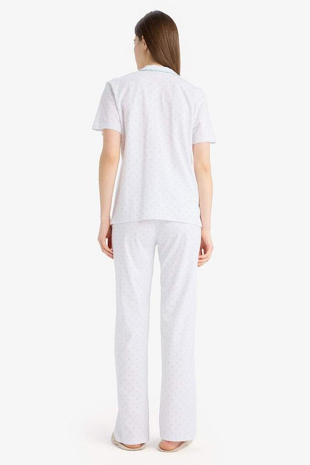 Regular Fit Pijama Takımı Kısa Kollu Üst Esnek Belli Uzun Alt-fall In Love E0265ax25sp - 8