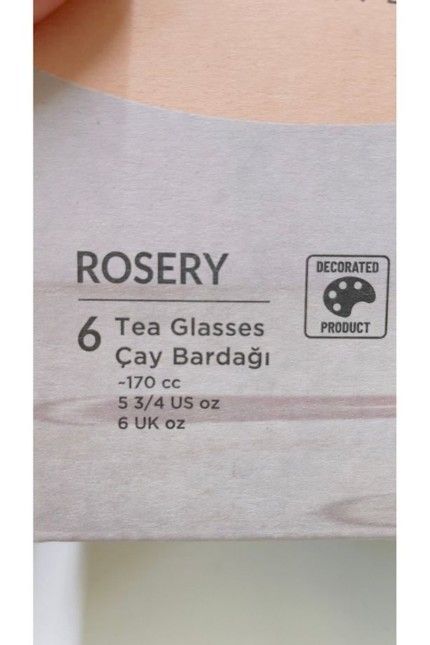Rosery 6'lı Çay Bardağı - 170 ml - 4
