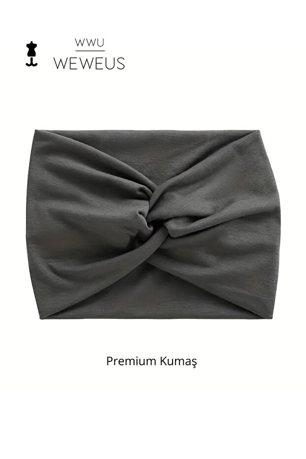 Dark Gray Smoked Premium Women's Headband Bandana
