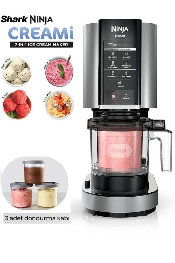 Ninja Ice Cream Maker - Milkshake, Gelato, Sorbe, Smoothie Kasesi, Dondurma Makinesi -Mükemmel Kıvam - 1