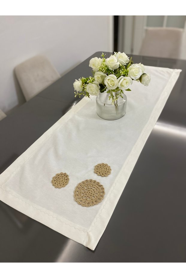 Cream Color Fabric Hand Braided Runner Made to Measure and Color